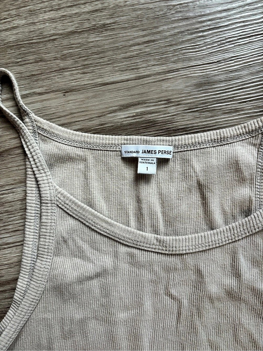 James Perse Ribbed Daily Tank Ribbed Tank Top Beige Size 1 - Picture 2 of 4